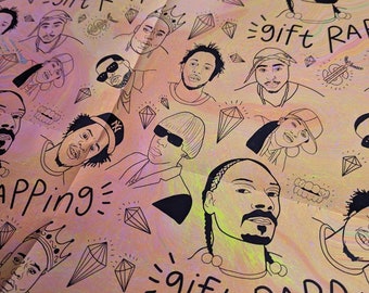 Gift Wrap. A2 Sheet. Rapping Paper. Hip Hop. Music Icons. Marbling. Rosie and Ramona.