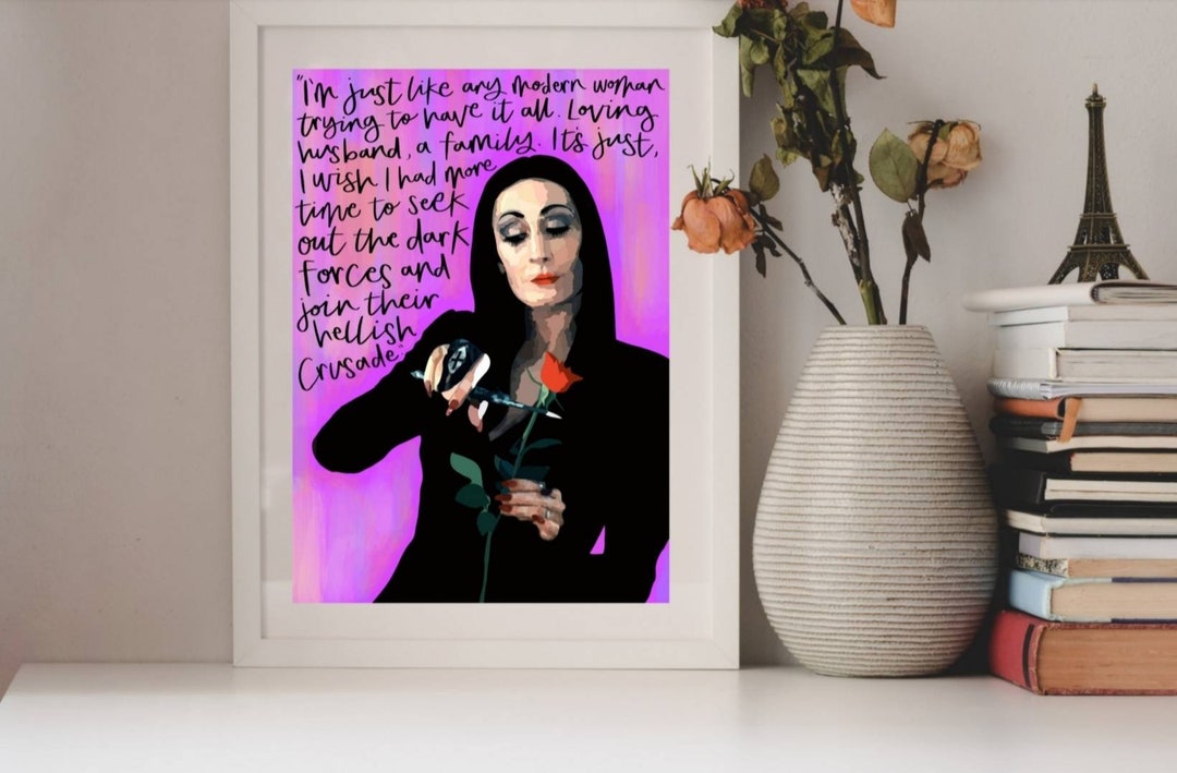 Addams Family. Halloween. Art Print. A4/A3. Illustration. Funny Quote ...
