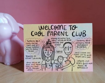 New Parent Card. Cool Parents. Baby Shower Card. Expecting Parents Card. A6. Rosie and Ramona.