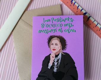 Greetings Card. Mothers Day. Mum. Schitts Creek. Moira Rose. A6. Funny Quote. TV Icon. Rosie and Ramona.
