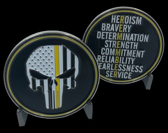 911 Dispatcher REMEMBER Thin Gold Line yellow line challenge coin