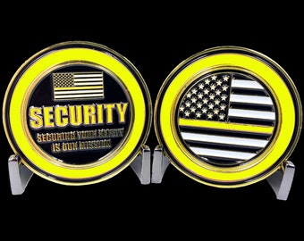 CL-NN Security Officer Challenge Coin Security Enforcement Guard Thin Purple Line