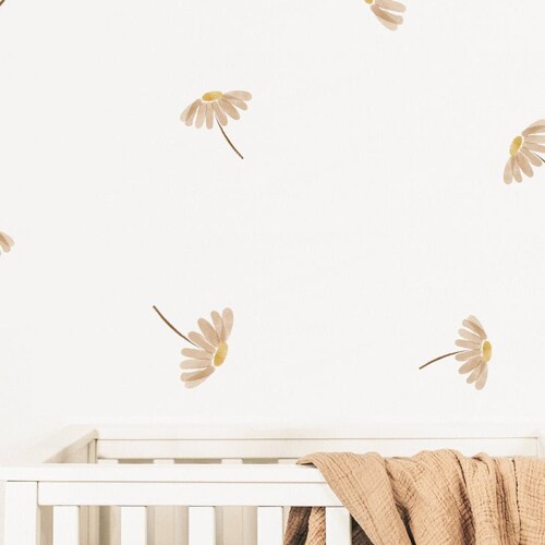 Falling Flowers Fabric Wall Stickers Removable & Reusable Etsy