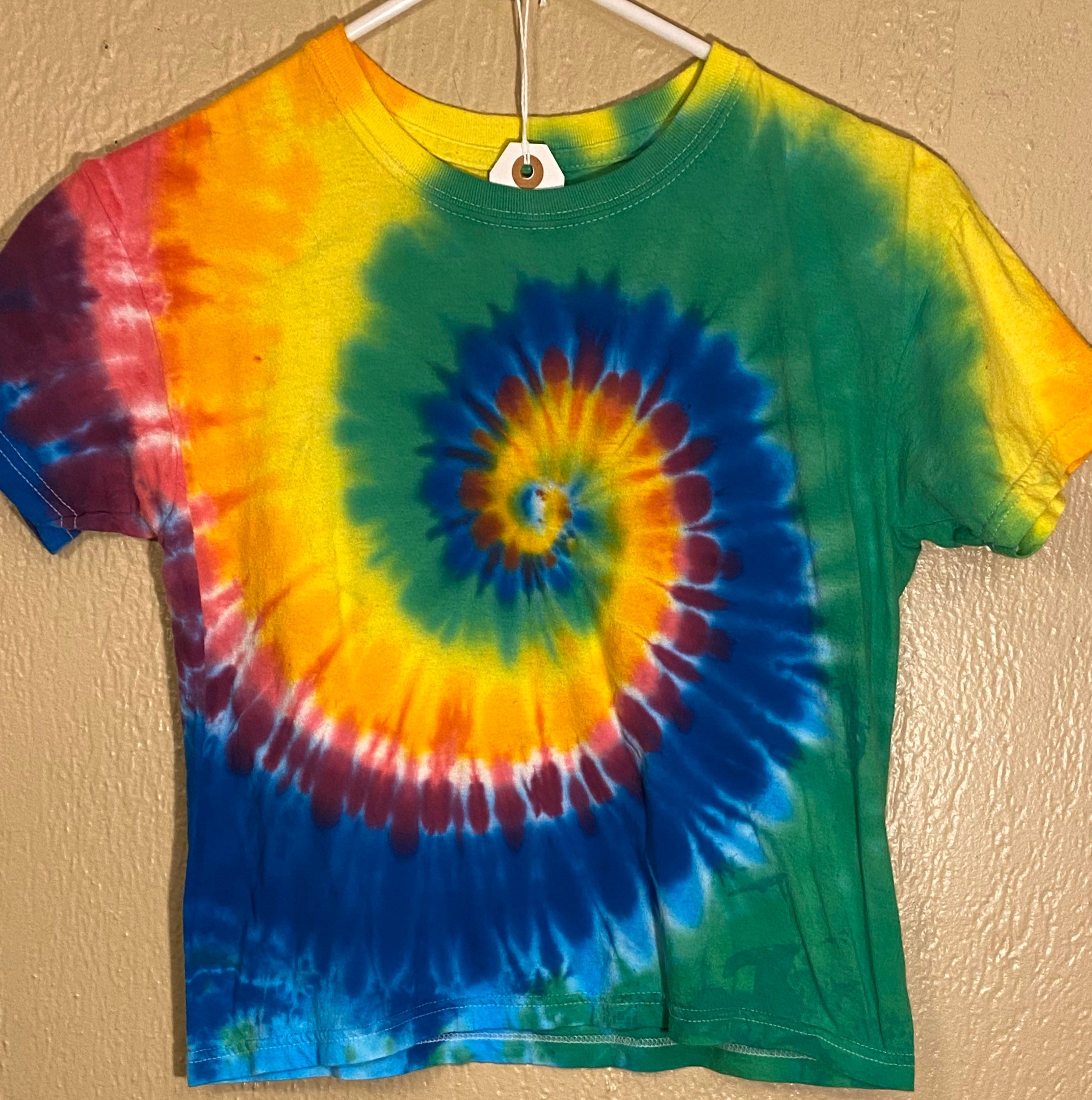 TIE DYE Kids MEDIUM 100% cotton T-Shirt Classic Swirl | Etsy