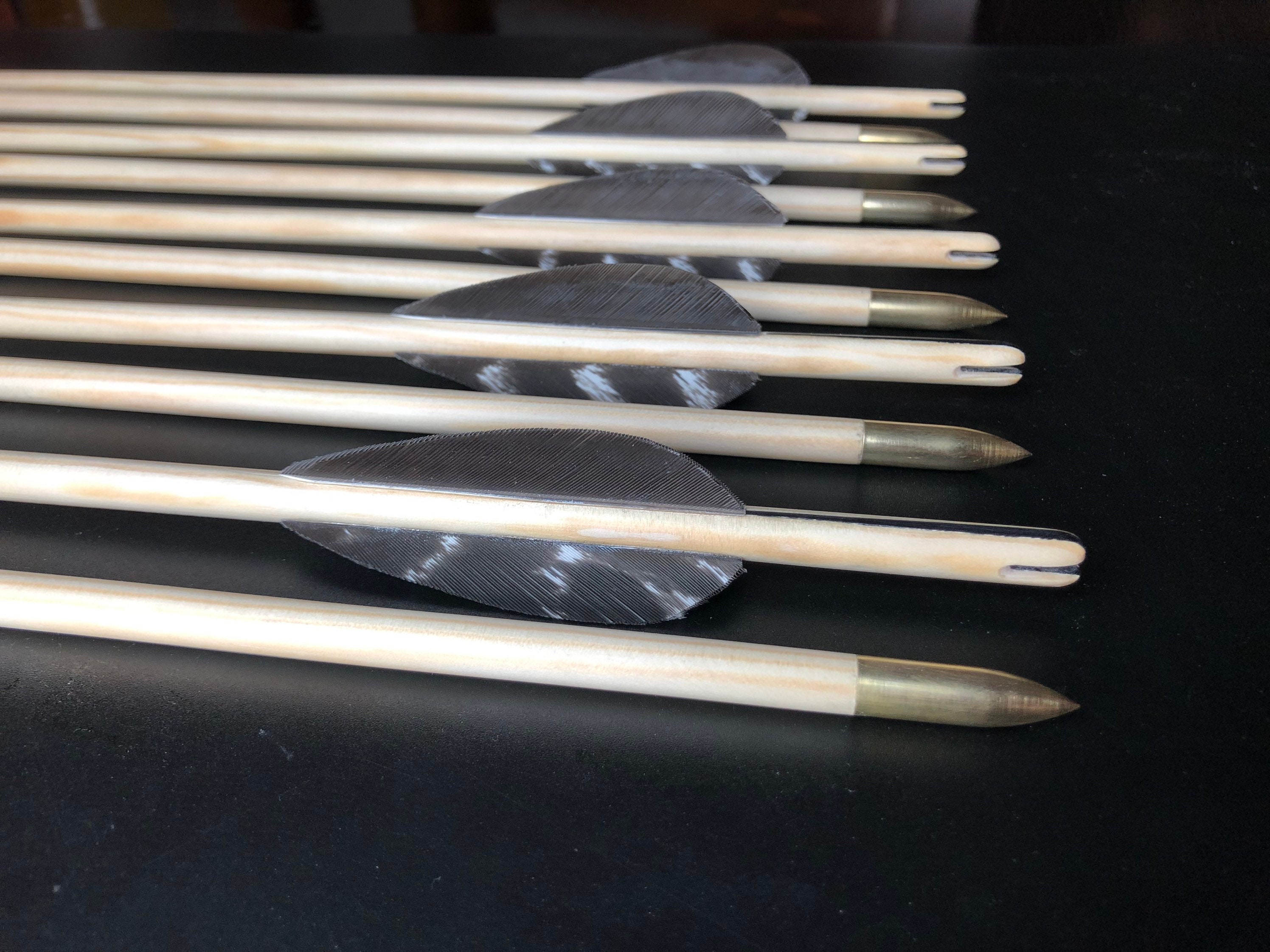 Set of 12 traditional target archery arrows with horn inserts Etsy