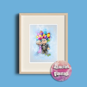 UP, Carl and Ellie. Digital Art Print.