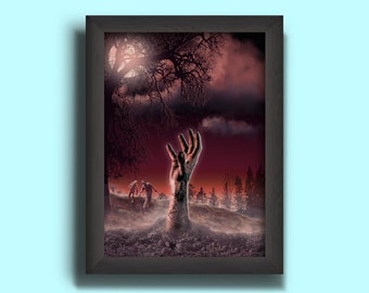 Zombie Awakening, Digital Print, Downloadable, Halloween, Horror, Zombie