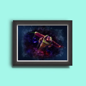Buzz in Space. Digital Download, Digital Art, Toy Story, Childrens Room, Watercolour