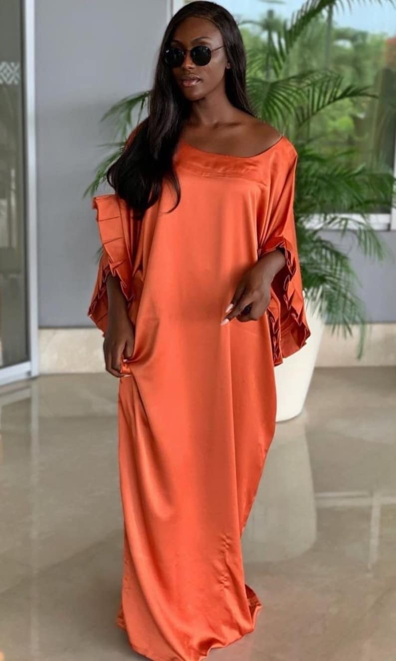 satin kaftan dress