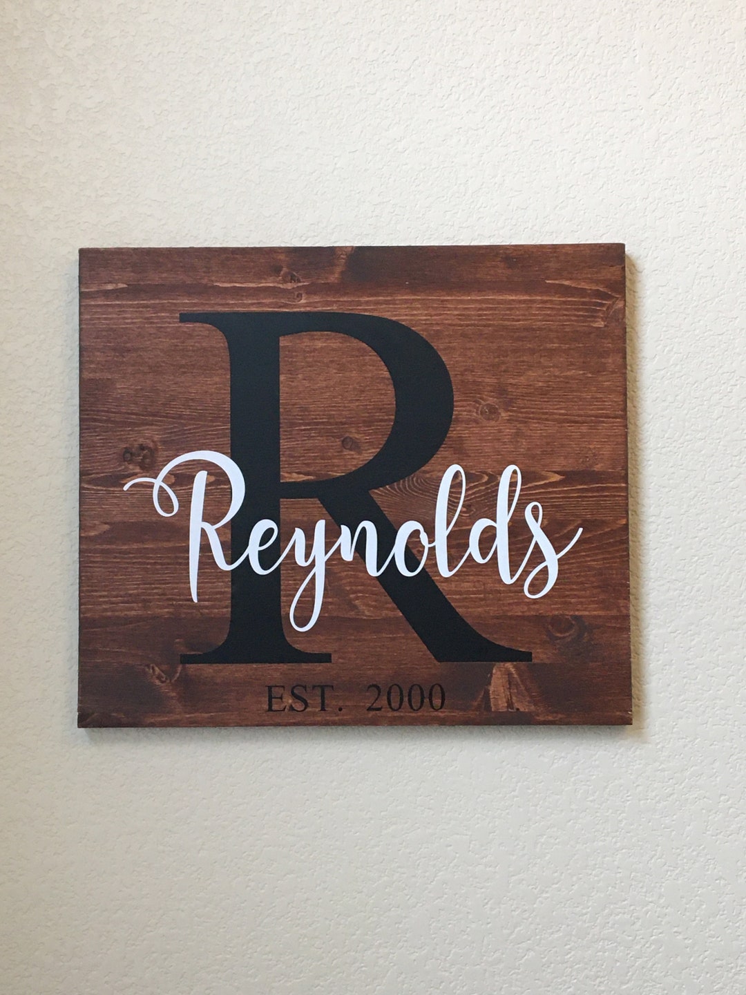 Custom Last Name Wood Sign: Rustic Family Initial - Etsy