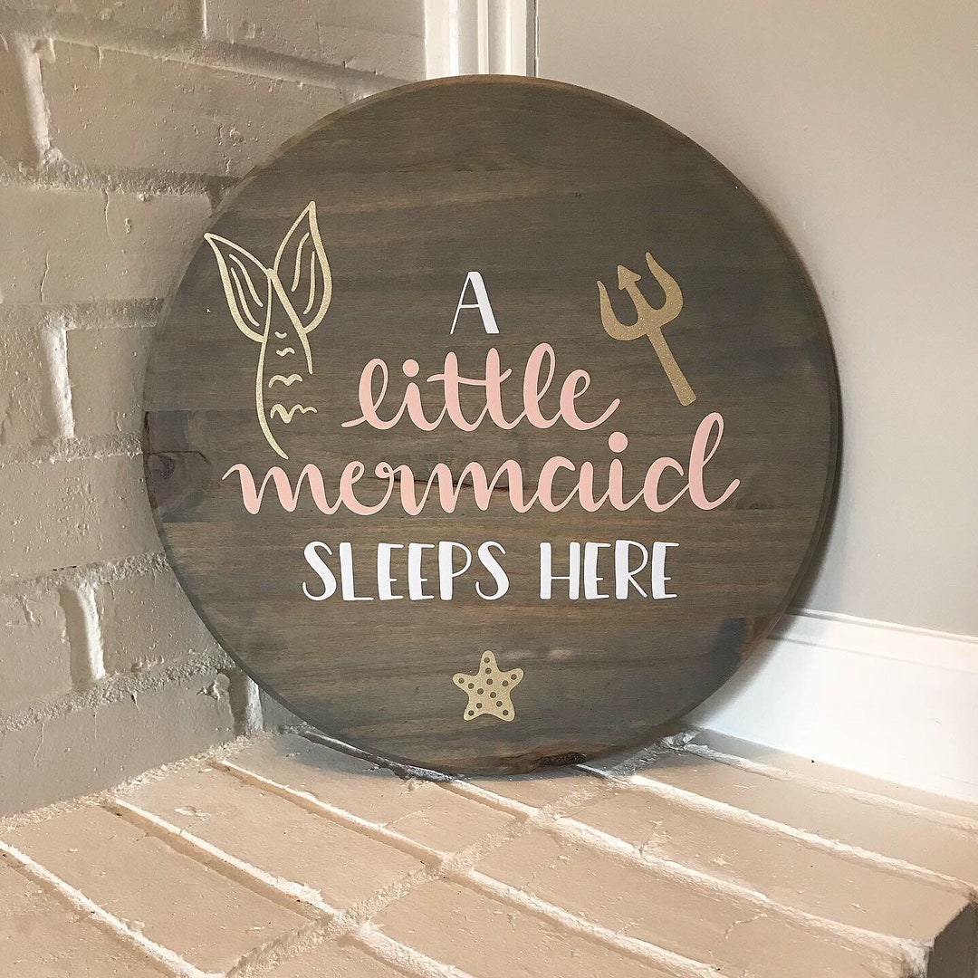 Nusery Door Sign, Mermaid Nursery Sign, Mermaid Decor, Round Wood Door ...