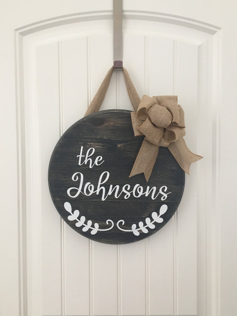 Personalized Door Hanger Last Name Sign Custom Name Door Etsy