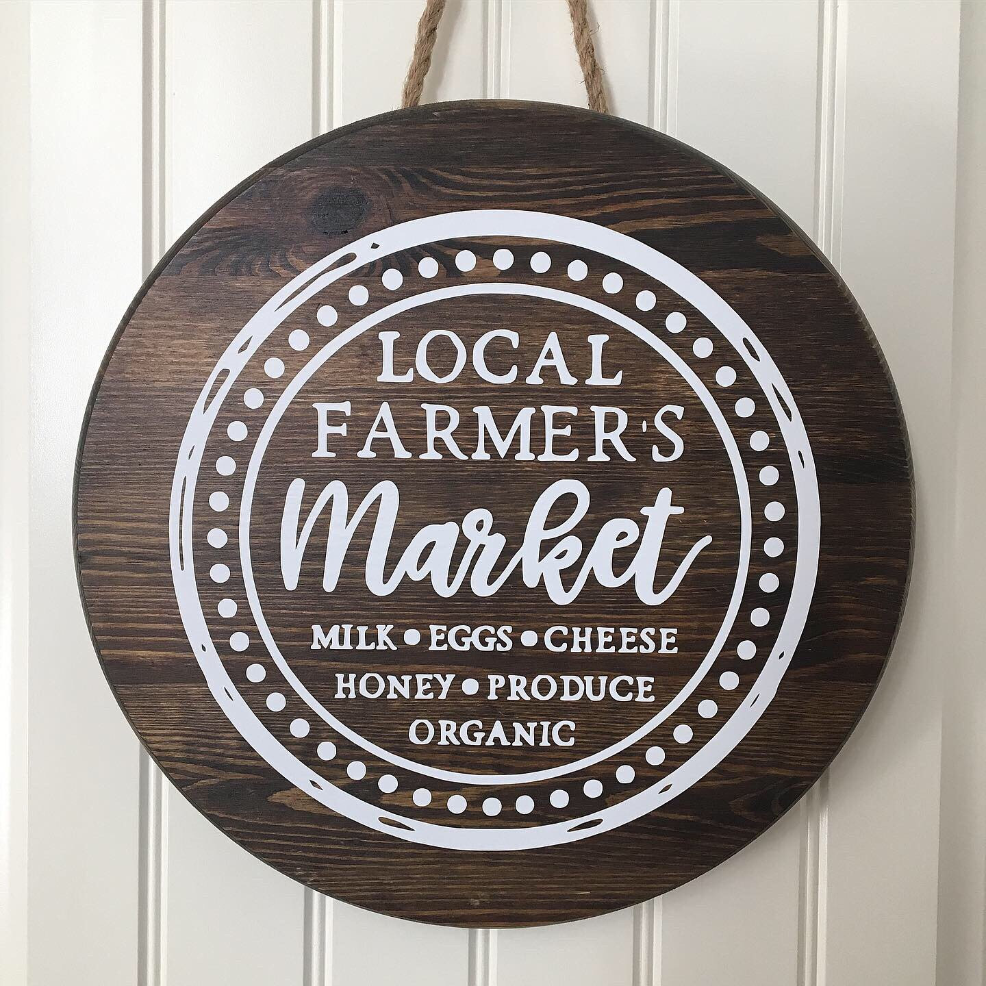 Farmhouse sign Round wood sign Round sign Farmers market | Etsy