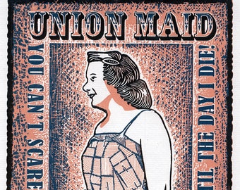 Union Maid (grabado en madera reducido)
