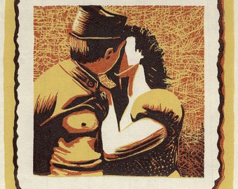 El beso, 1 de julio de 1950 (Xilografía reducida)