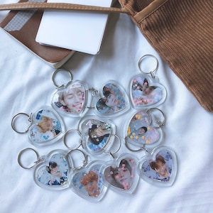 NCT 127 K-Pop Glitter Shaker Heart Keychains