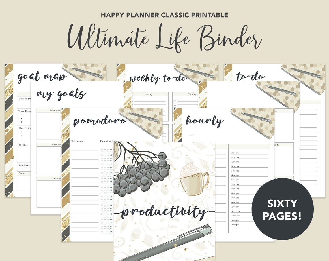 Ultimate Life Binder Printable Happy Planner Classic 60 Etsy