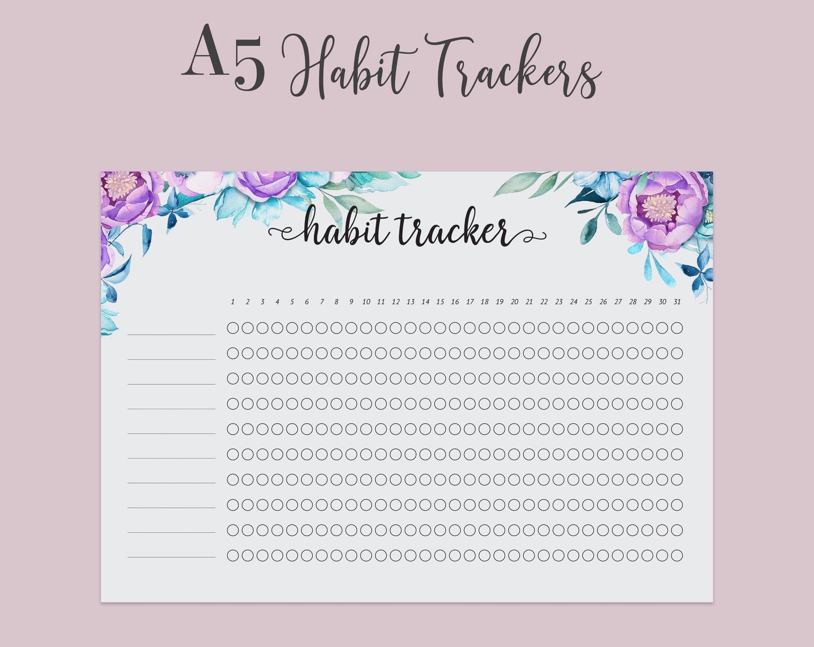 A5 Habit Tracker / Weekly and Monthly Tracker / Printable PDF | Etsy