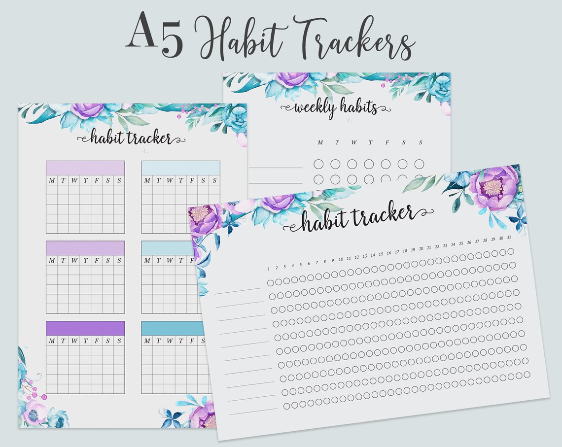 A5 Habit Tracker / Weekly and Monthly Tracker / Printable PDF | Etsy
