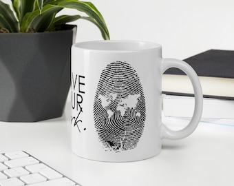 Leave your mark | Fingerprint coffee mug | Girl boss | Entrepreneur cup | Mugs with sayings | Love to travel | World map mug