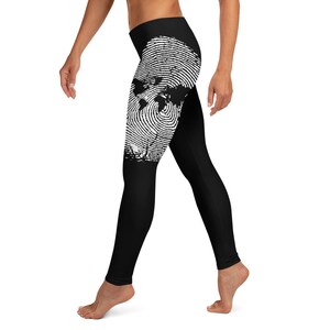 Weltkarte Fingerabdruck Leggings | Globe-Art-| Wir sind in diesem Zusammen | Workout-Outfit | Weltkarte | I Love My Country | Beste Freund Geschenk