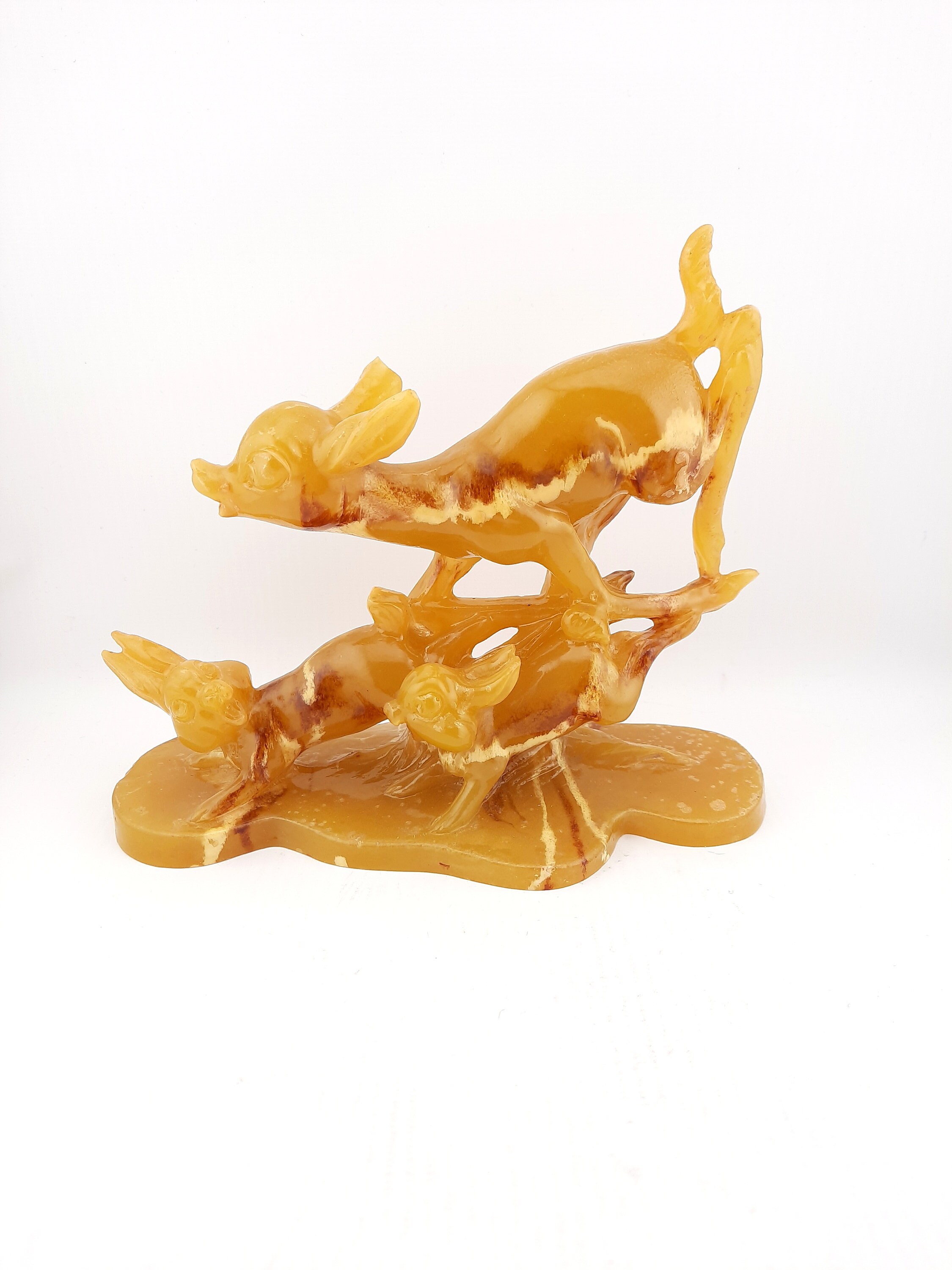 Vintage Bambi and Rabbits Figurine. Mid Century Plastic Bambi Statuette ...