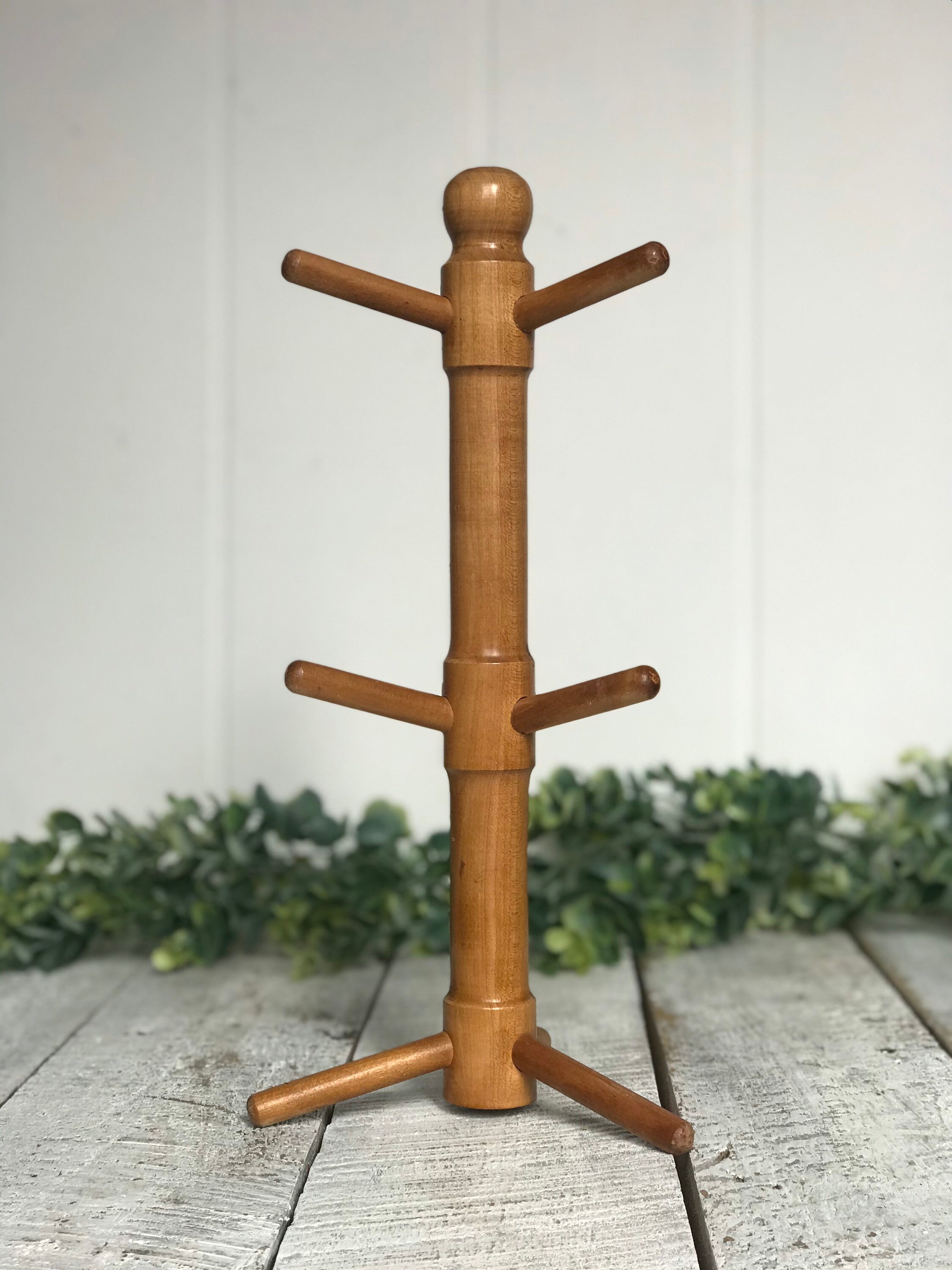 Wooden Mug Tree Made in Canada Vintage Kitchen Style Etsy