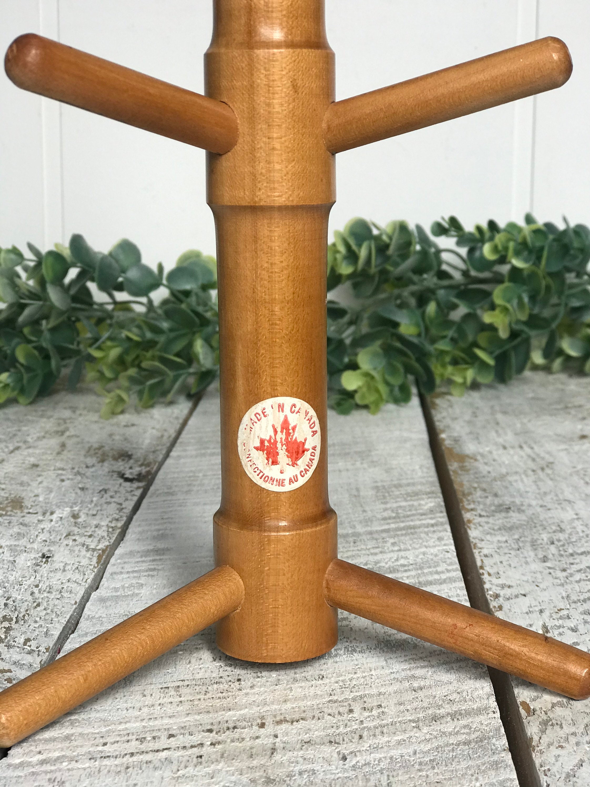 Wooden Mug Tree Made in Canada Vintage Kitchen Style Etsy