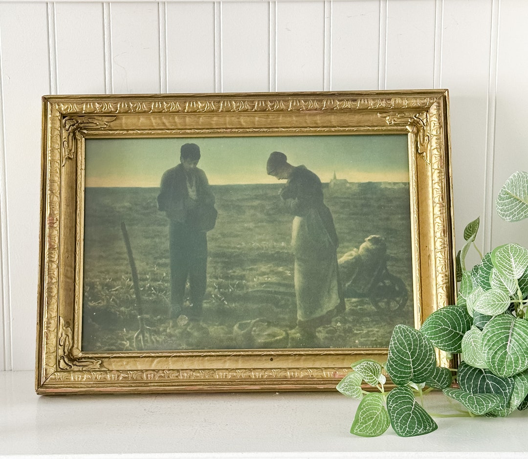 Antique Framed Art Published in NY USA the Angelus Etsy