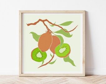 Kiwis - Poster / Square Art Print / Gift