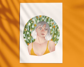 Summer Breeze - A5 Art Print / Portrait / Digital Painting