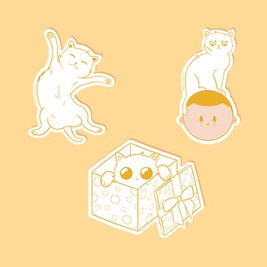 3 Cat Stickers Set Cute Accessories for Laptop or Smartphone image 6
