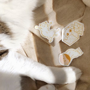 3 Cat Stickers Set Cute Accessories for Laptop or Smartphone image 5