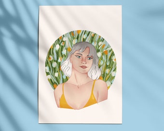 Summer Breeze - A4 Art Print / Portrait / Digital Painting