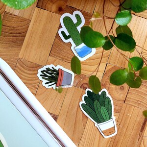 3 Cactus Stickers Set Cute Accessory for Smartphone or Laptop image 1