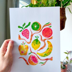 Spring Fruits A4 Art Print / Portrait / Digital Painting image 4