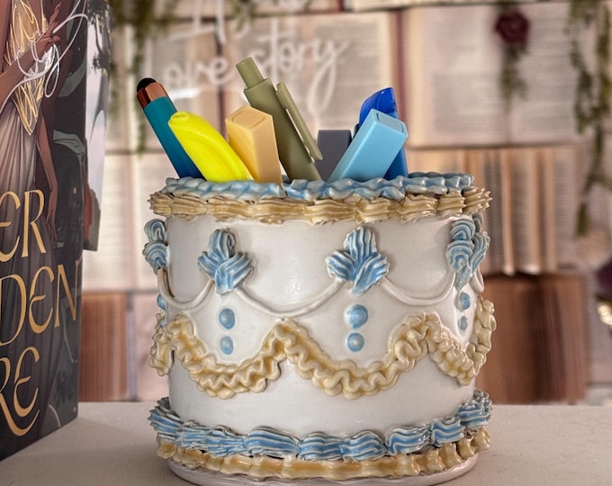 Small Blue and Yellow Cake Cup