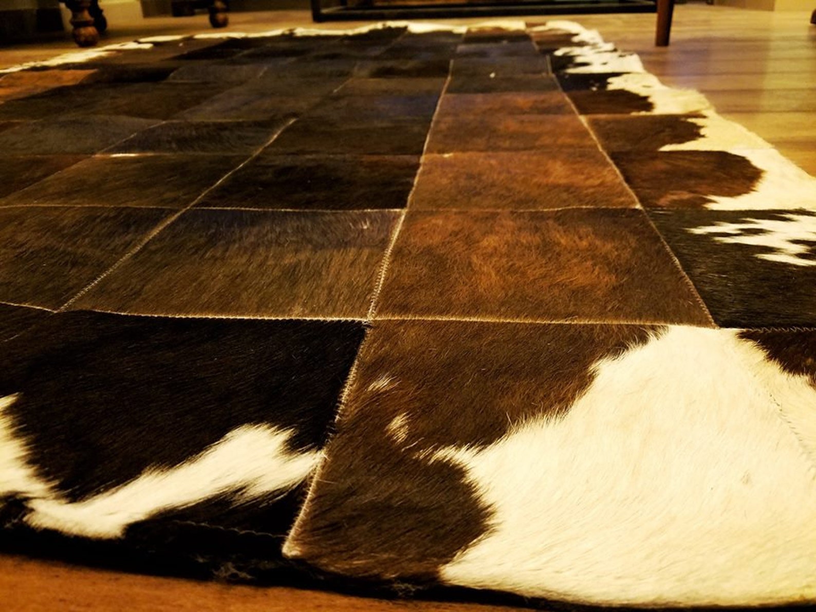 Cowhide Patchwork Rug Large 5x8 ft Multicolor Black Brown Etsy