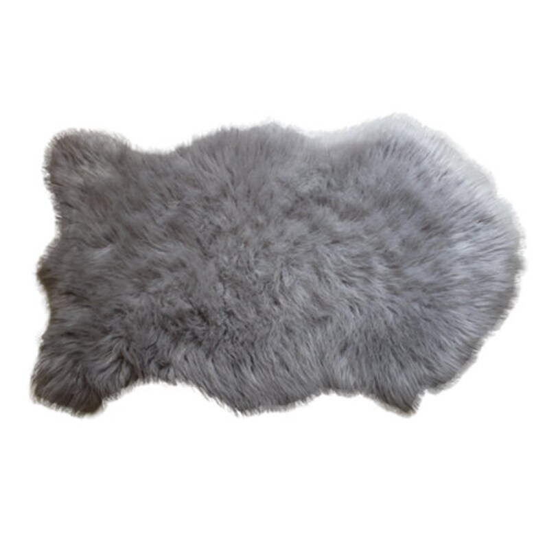 Sheepskin Rug Grey 2x3 Ft Faux Sheep Fur Artificial Wool Soft Etsy