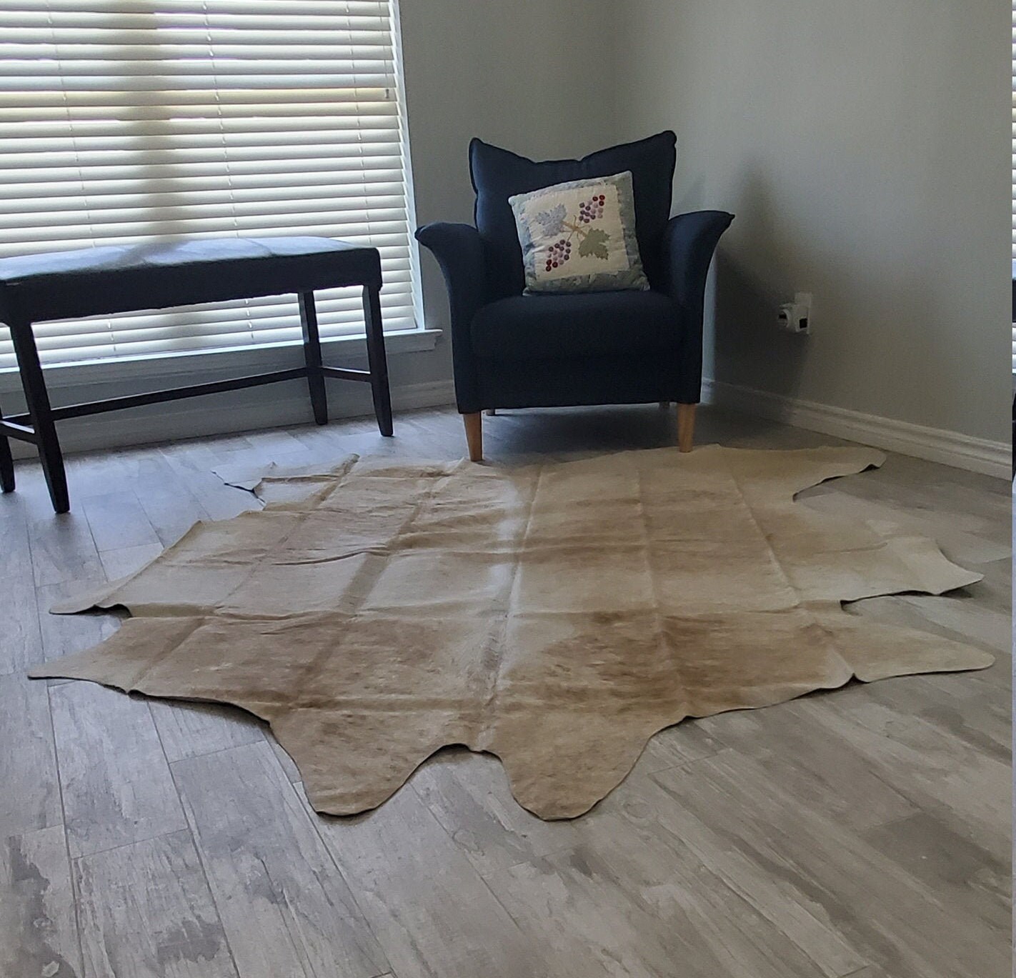 Brindle Cowhide rug Beige Brown 6x7 ft Genuine Large cow hide Etsy