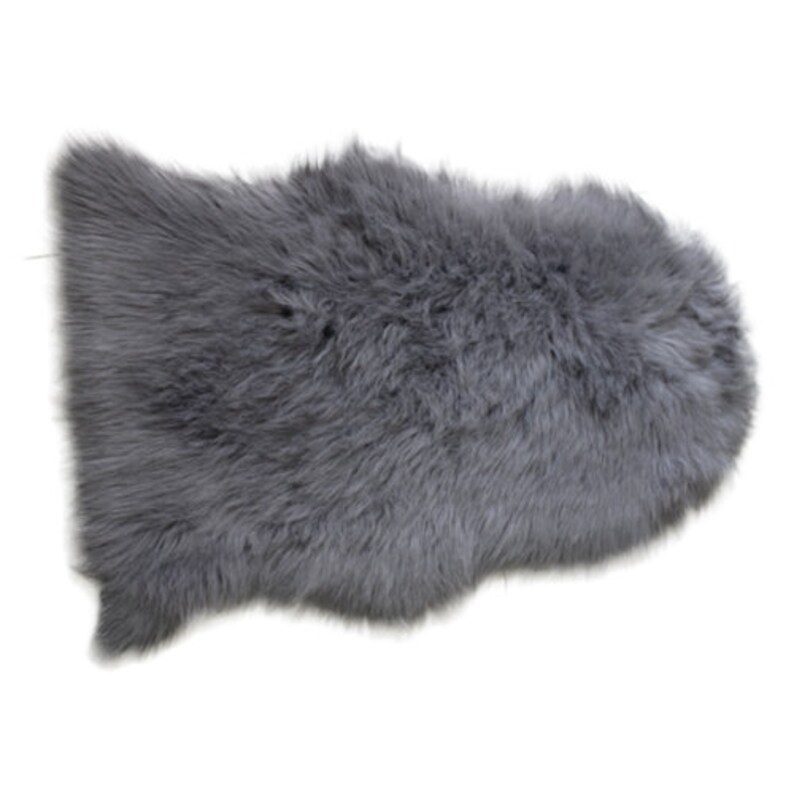 Sheepskin Rug Grey 2x3 Ft Faux Sheep Fur Artificial Wool Soft Etsy