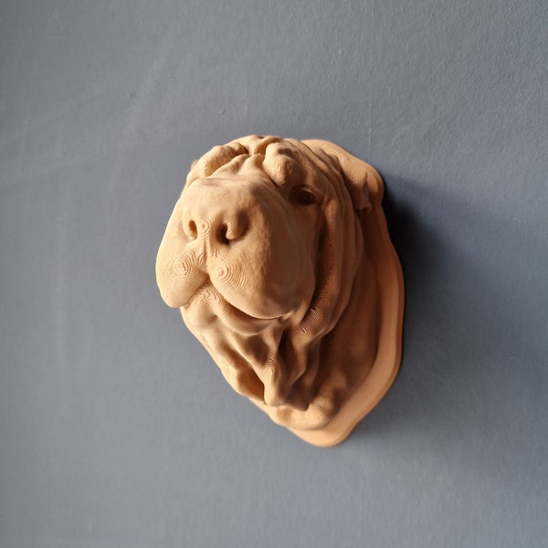 Shar Pei Bust. Shar Pei Fridge Magnet.