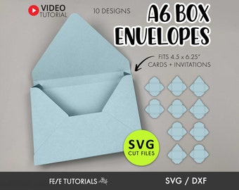 A6 Box Envelope SVG Template: 3D Greeting Card Cut Files