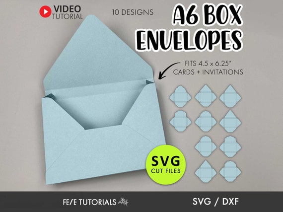 A6 Box Envelope SVG Template: 3D Greeting Card Cut Files