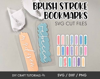 Paint brush stroke svg, Bookmark svg, acrylic bookmark svg, bookmark template, Paint Brush svg, bookmark design svg, cricut svg