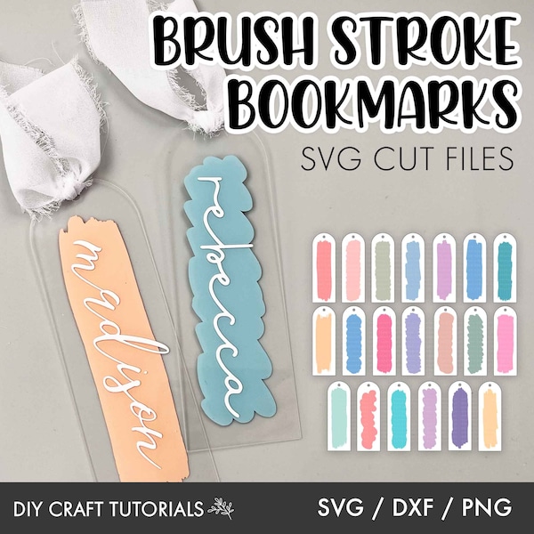 Paint brush stroke svg, Bookmark svg, acrylic bookmark svg, bookmark template, Paint Brush svg, bookmark design svg, cricut svg