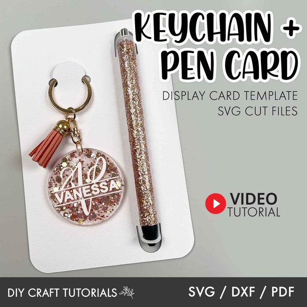 Keychain and Pen Card SVG, Keychain Display Card Svg, Keychain Packaging, pen display card svg, Packaging svg, Pen Holder SVG, cricut svg