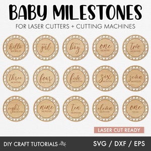 Baby Milestone Discs Svg, Rattan Circle svg, Rattan Milestone Discs, monthly milestone svg, Baby Milestone SVG, laser cut file, Glowforge