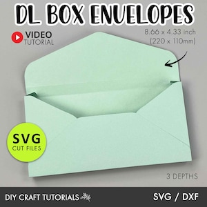 DL Box Envelope Svg, Rectangle Envelope SVG, 3D envelope box, box envelope, invitation envelope svg, wedding envelope, envelope svg