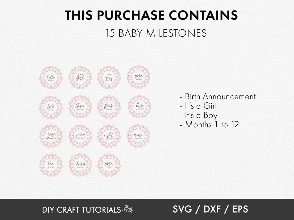 Boho Baby Milestone Discs SVG: Laser Cut Files (glowforge, Cricut ...